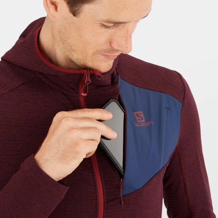 Chaquetas Salomon Essential Lightwarm Encapuchado Hombre Vino | MX SMKP830